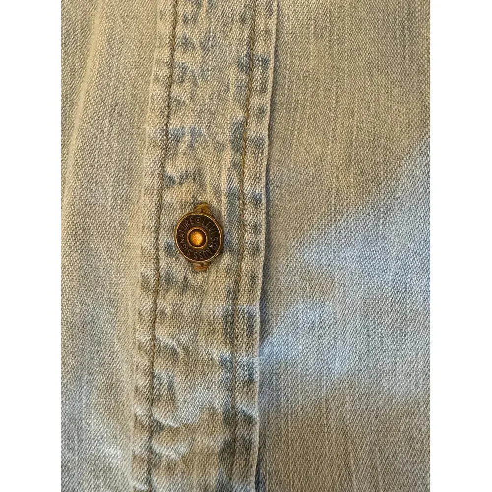 Vintage Levi's Stauss Denim Button Down Long Sleeve Shirt Men XL Y2K